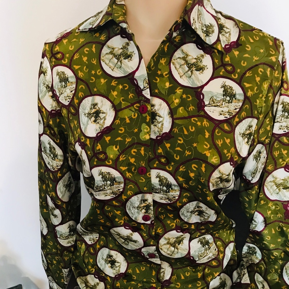 Western Retro Horse Blouse